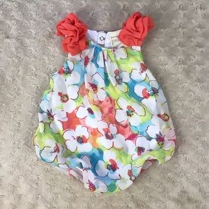 First Impressions Bubble Romper 0-3 Months Floral